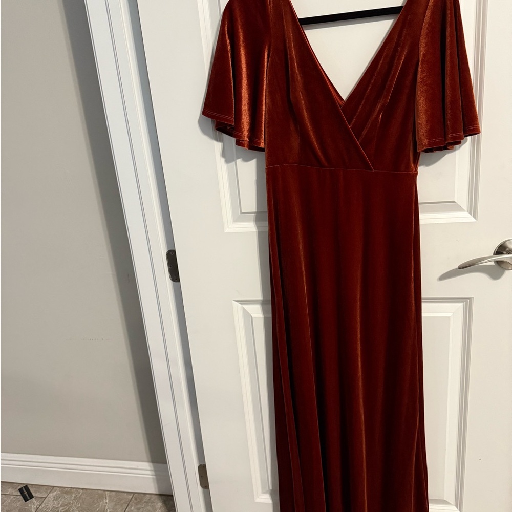 Ever-Pretty Retro V-Neck Wrap Velvet Maxi Dreas